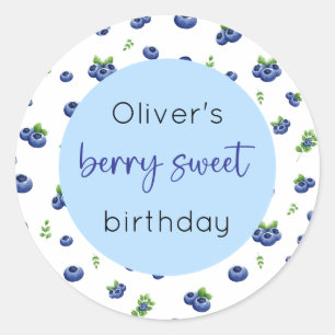 Blueberry Birthday Berry Sweet Runt Klistermärke