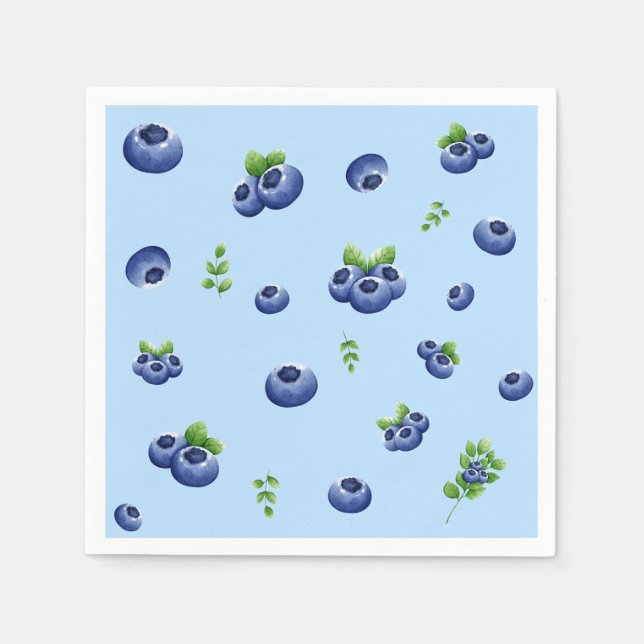 Blueberry Birthday Pappersservett (Framsidan)