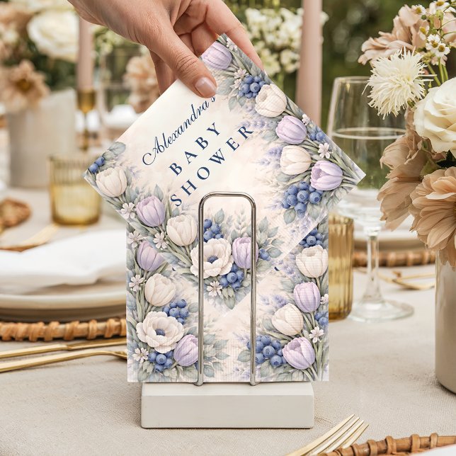 Blueberry Blossom Garden Baby Shower Pappersservett (Skapare uppladdad)