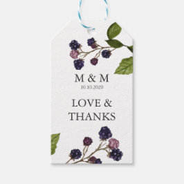 Blueberry | Bröllop Monogram-Tack-förmån Presentetikett