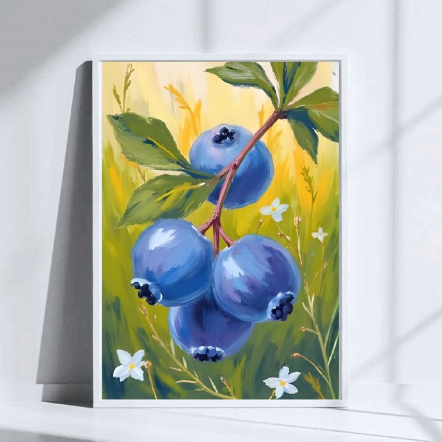 Blueberry Bush | Fruit Watercolor Painting Poster (Skapare uppladdad)