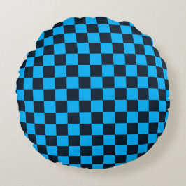 Blueberry checkered pattern rund kudde
