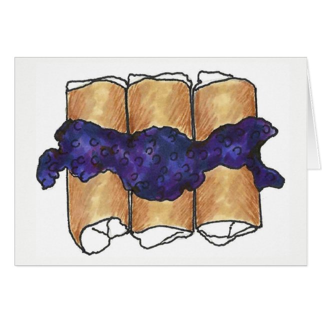 Blueberry Cheese Blintzes Jewish Deli Cuisine Food Hälsningskort (Framsidan Horizontal)