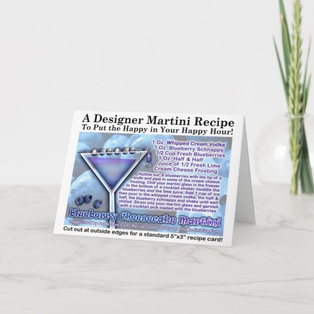 Blueberry Cheesecake Martini  Greeting Card Kort (Framsida)