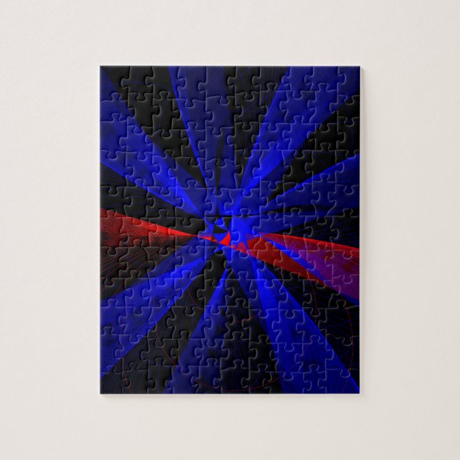 Blueberry Color Abstract Geometric Puzzle Pussel (Vertikal)