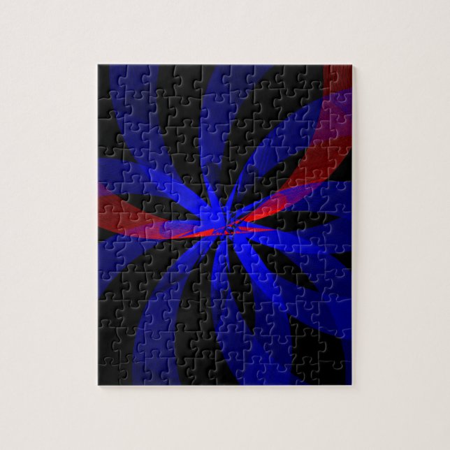 Blueberry Color Center Accent Geometric Puzzle Pussel (Vertikal)