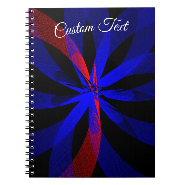 Blueberry Color Center Geometric Spiral Notebook Anteckningsbok (Framsidan)