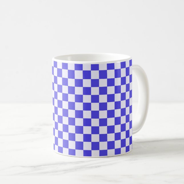 Blueberry cream checkered pattern kaffemugg (Framsida höger)