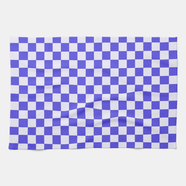 Blueberry cream checkered pattern kökshandduk (Horisontell)