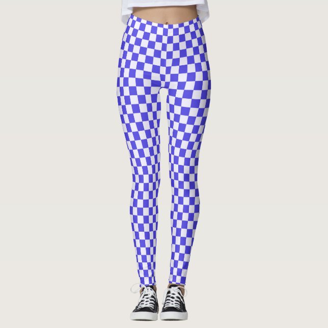 Blueberry cream checkered pattern leggings (Framsida)