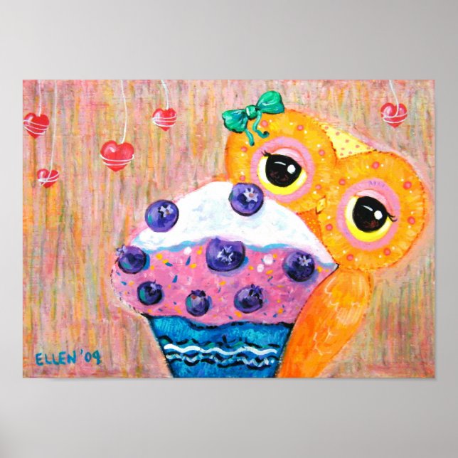 Blueberry Cupaka Kärlek Poster (Framsidan)