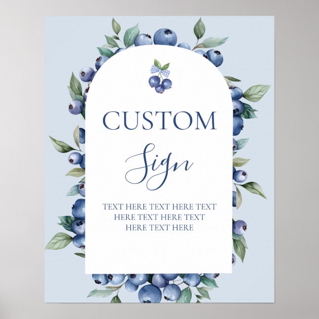 Blueberry Customized sign Poster (Framsidan)
