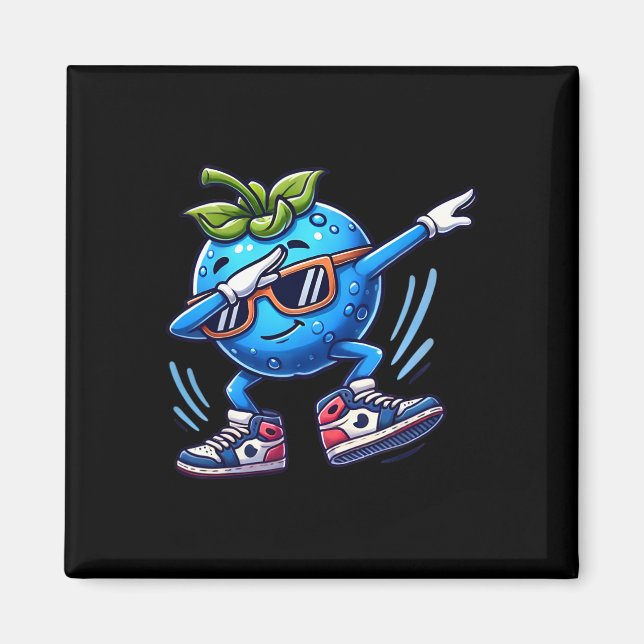 Blueberry Dabbing Dancing Blueberry Fruit Magnet (Framsidan)