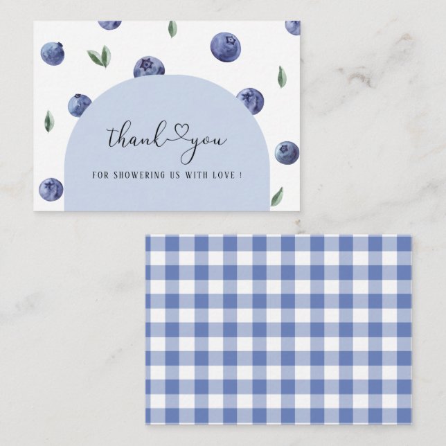 Blueberry en Birthday Boy Tack för att du duschar Anteckningskort (Fram/baksida)