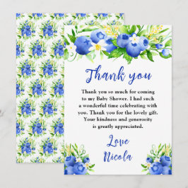 Blueberry Floral Baby Shower Tack Kort