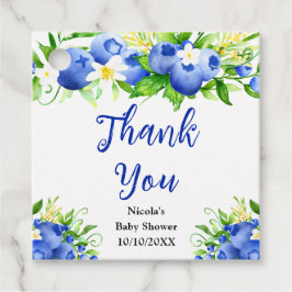 Blueberry Floral Baby Shower Thank You Gåvor Etiketter