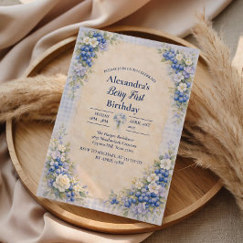 Blueberry Floral Storybook Berry 1st Birthday Inbjudningar