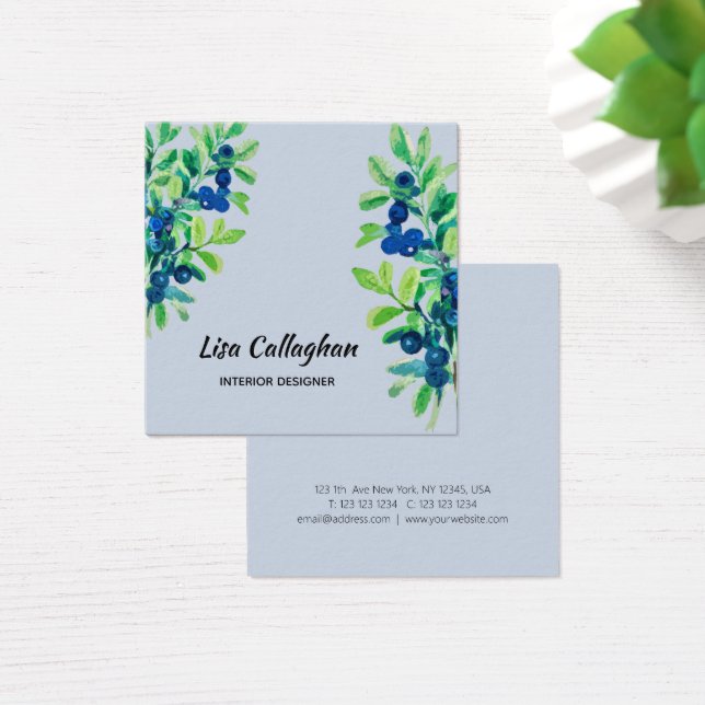 Blueberry Fyrkantigt Visitkort (Skivbord)