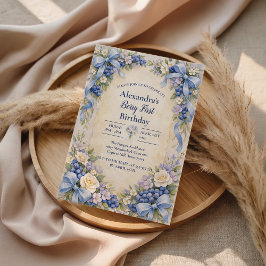 Blueberry Garden Berry First 1st Birthday Inbjudningar