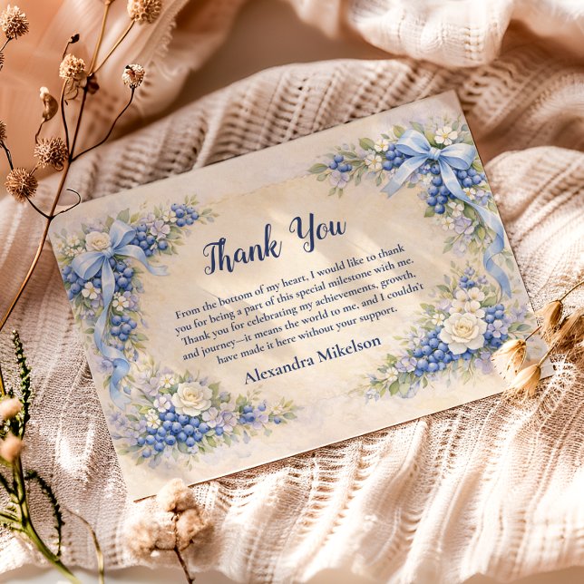 Blueberry Garden Berry First 1st Birthday Tack Kort (Skapare uppladdad)