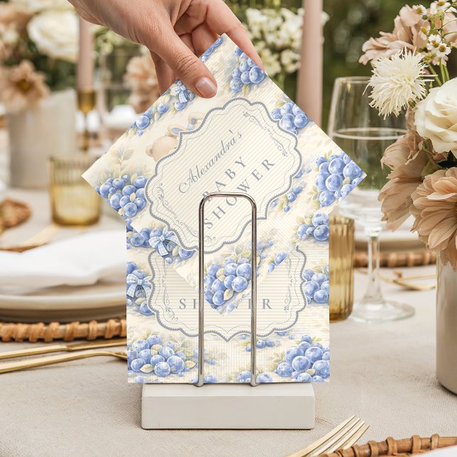 Blueberry Garden Teddy Toile Baby Shower Pappersservett (Skapare uppladdad)