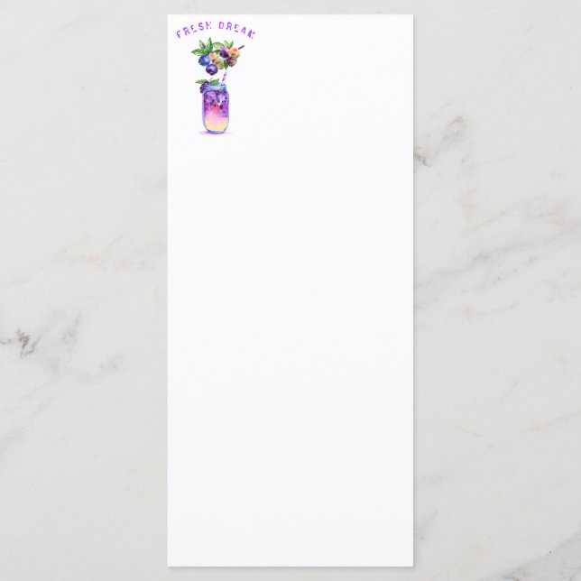 Blueberry Juice Drink Fruits Party Menu Meny (Baksida)