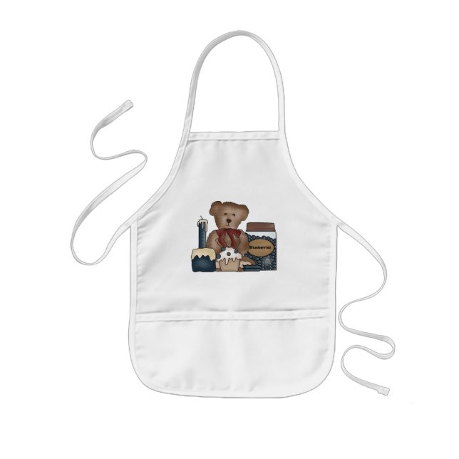 Blueberry Land Bear children apron Barnförkläde (Framsidan)