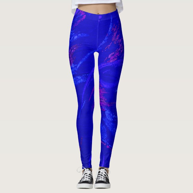 Blueberry Lila Swirl Leggings (Framsida)