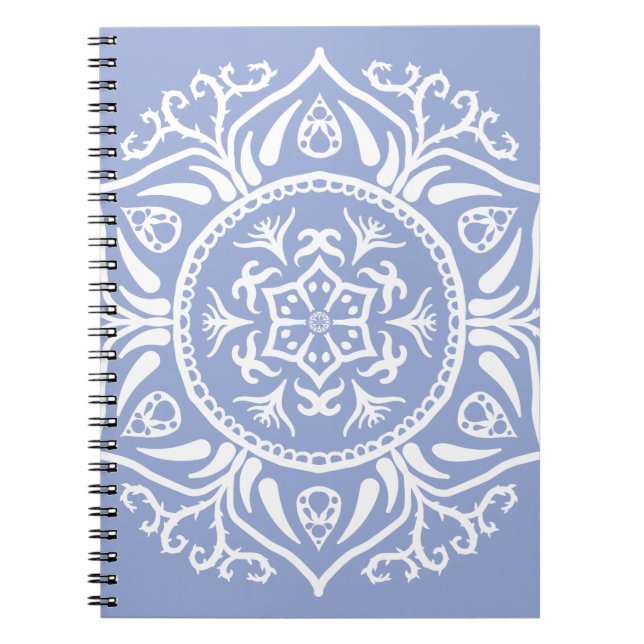 Blueberry Mandala Anteckningsbok Med Spiral (Framsidan)