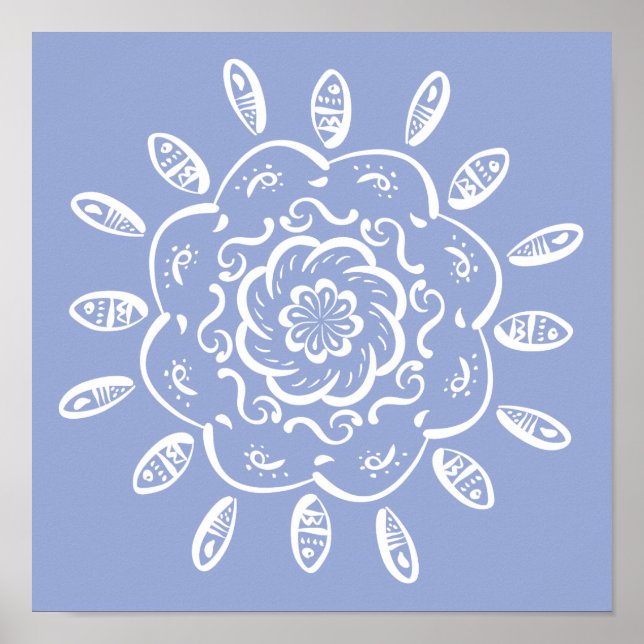 Blueberry Mandala Poster (Framsidan)