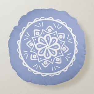 Blueberry Mandala Rund Kudde
