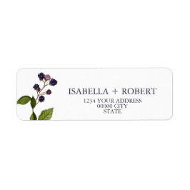 Blueberry | Modern Botaniskt Bröllop Returadress Etikett