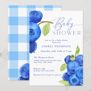 Blueberry   Moderna inbjudningar till babyvisnings