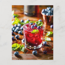 Blueberry Mojito - Summer Cocktail Helg Vykort