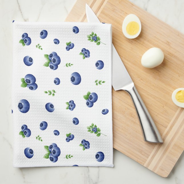 Blueberry Mönster Kökshandduk (Vikt i Fjärdedel)