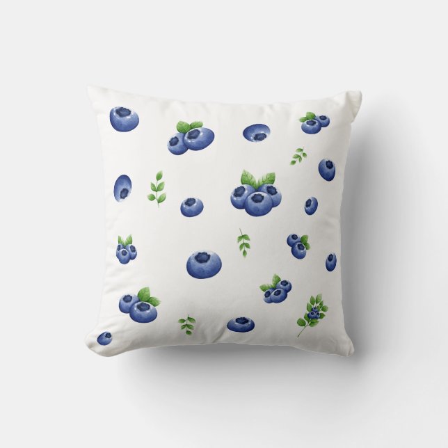 Blueberry Mönster Kudde (Framsida)