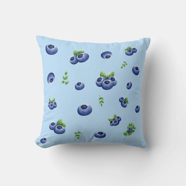 Blueberry Mönster Kudde (Framsida)