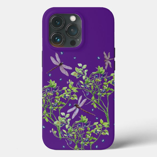 Blueberry mönster med drakflugor (Baksida )