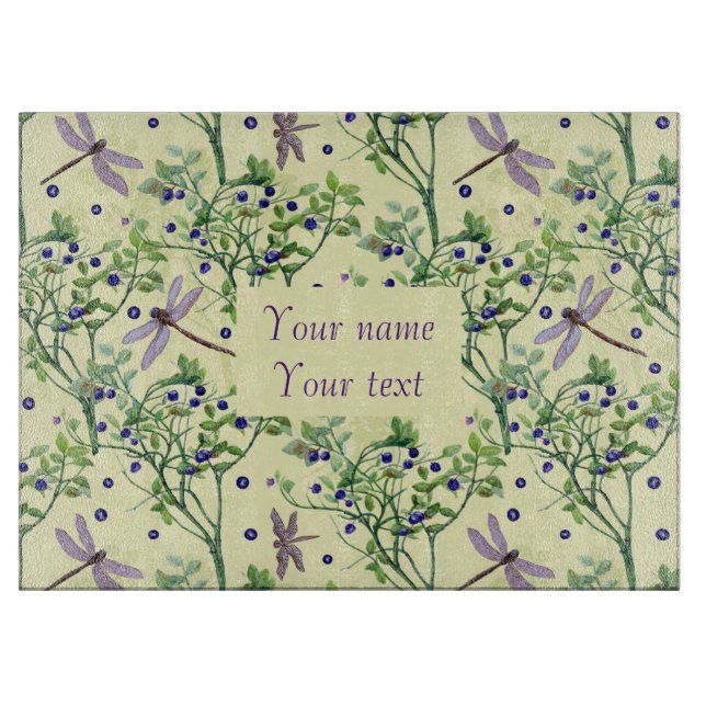 Blueberry mönster med drakflugor (Framsidan)