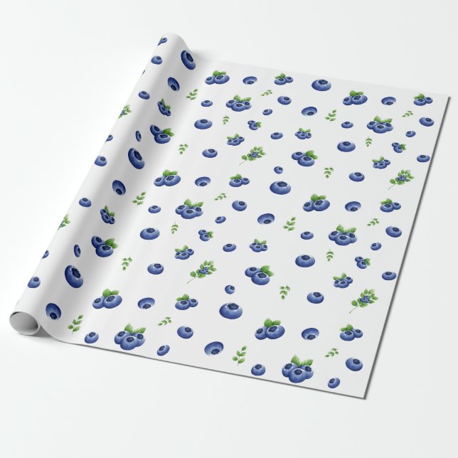 Blueberry Mönster Presentpapper (Utrullad)