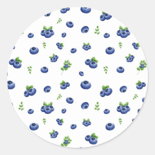 Blueberry Mönster Runt Klistermärke