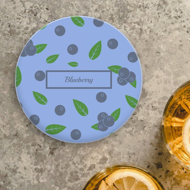 Blueberry mönster Sandstone Underlägg (Blueberry Coaster)