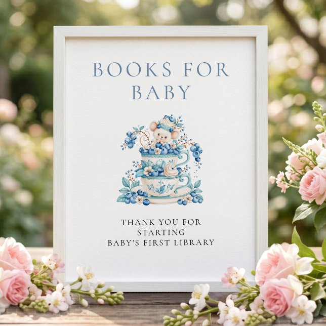 Blueberry Mouse-böcker för Baby Sign Baby Shower Poster (Skapare uppladdad)