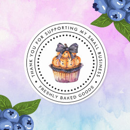 Blueberry Muffin Business Sticker Runt Klistermärke