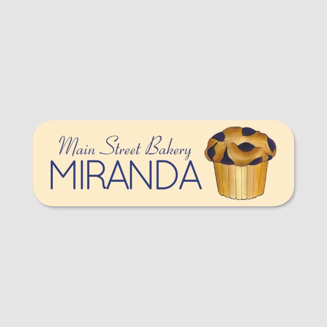 Blueberry Muffin Pastry Breakfast Brunch Bakery Namnbricka (Framsida)