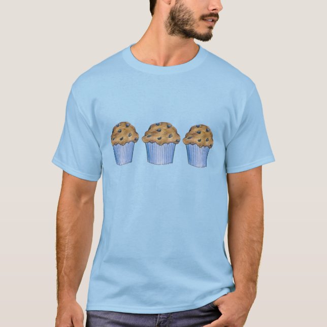 Blueberry Muffins Blue Breakfast Muffin te Shirt Tee (Framsida)