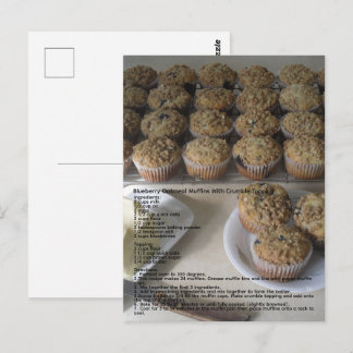 Blueberry Oatmjöl Muffins Vykort