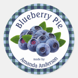 Blueberry Paj Play 3’ Circle Food Label Runt Klistermärke