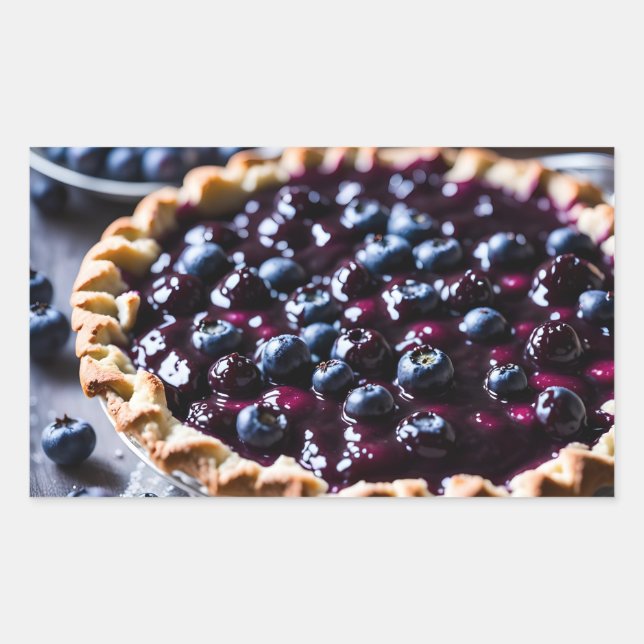 Blueberry Paj Rektangulärt Klistermärke (Framsida)