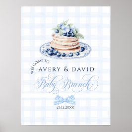 Blueberry Pancake Baby Brunch Baby Shower Boy Poster